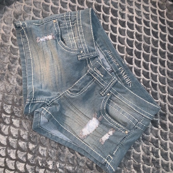 ❌SOLD❌ on ThredUp—Frayed Blue Shorts - Picture 3 of 5